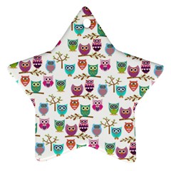 Happy Owls Star Ornament by Ancello