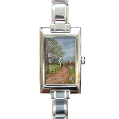  amish Buggy Going Home  By Ave Hurley Of Artrevu   Rectangle Italian Charm Watch by ArtRave2