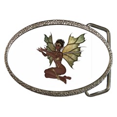 Faerie Nymph Fairy With Outreaching Hands Belt Buckle (oval) by goldenjackal