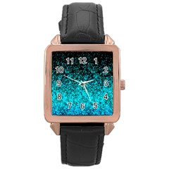 Glitter Dust 1 Rose Gold Leather Watch  by MedusArt