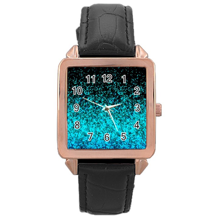 Glitter Dust 1 Rose Gold Leather Watch 