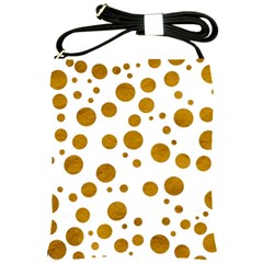 Tan Polka Dots Shoulder Sling Bag by Colorfulart23