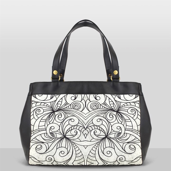 Drawing Floral Doodle 1 Oversize Office Handbag (One Side)