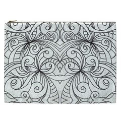 Drawing Floral Doodle 1 Cosmetic Bag (xxl) by MedusArt