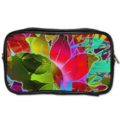 Floral Abstract 1 Travel Toiletry Bag (two Sides) by MedusArt