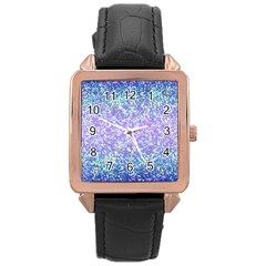 Glitter2 Rose Gold Leather Watch  by MedusArt