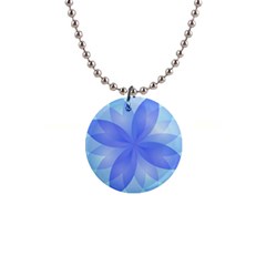 Abstract Lotus Flower 1 Button Necklace by MedusArt