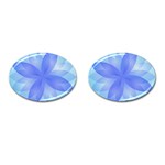 Abstract Lotus Flower 1 Cufflinks (Oval) Front(Pair)