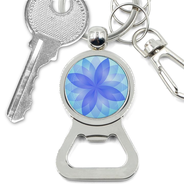 Abstract Lotus Flower 1 Bottle Opener Key Chain