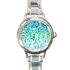 Mosaic Sparkley 1 Round Italian Charm Watch by MedusArt