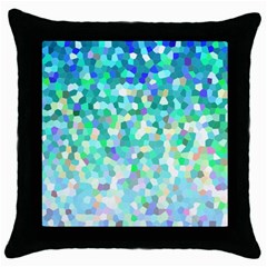 Mosaic Sparkley 1 Black Throw Pillow Case by MedusArt