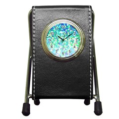 Mosaic Sparkley 1 Stationery Holder Clock by MedusArt