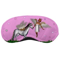 Unicorn And Fairy In A Grass Field And Sparkles Sleeping Mask by goldenjackal