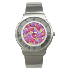 Colored Swirls Stainless Steel Watch (slim) by Colorfulart23