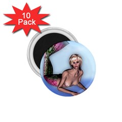 Mermaid On The Beach 1 75  Button Magnet (10 Pack) by goldenjackal