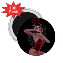 Miss Bunny In Red Lingerie 2 25  Button Magnet (100 Pack) by goldenjackal