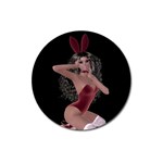 Miss Bunny In Red Lingerie Magnet 3  (Round) Front