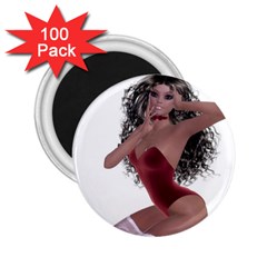 Miss Bunny In Red Lingerie 2 25  Button Magnet (100 Pack) by goldenjackal