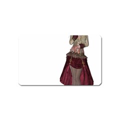 Steampunk Style Girl Wearing Red Dress Magnet (name Card) by goldenjackal