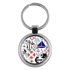 Nautical Collage Key Chain (round) by StuffOrSomething