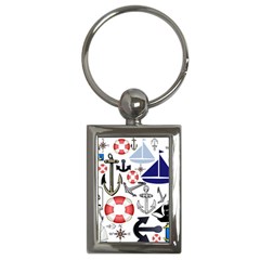 Nautical Collage Key Chain (rectangle) by StuffOrSomething