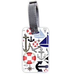 Nautical Collage Luggage Tag (two Sides) by StuffOrSomething