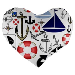 Nautical Collage 19  Premium Heart Shape Cushion by StuffOrSomething