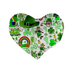 St Patrick s Day Collage 16  Premium Heart Shape Cushion  by StuffOrSomething