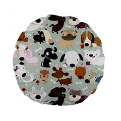 Dog Pattern 15  Premium Round Cushion  by Contest1771913