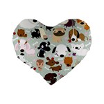 Dog Pattern 16  Premium Heart Shape Cushion  Back