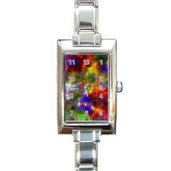 Deep Watercolors Rectangular Italian Charm Watch by Colorfulart23