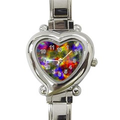 Deep Watercolors Heart Italian Charm Watch  by Colorfulart23