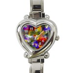 Deep Watercolors Heart Italian Charm Watch  Front