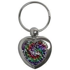 Urock Musicians Twisted Rainbow Notes  Key Chain (heart) by UROCKtheWorldDesign