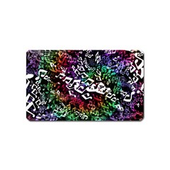 Urock Musicians Twisted Rainbow Notes  Magnet (name Card) by UROCKtheWorldDesign