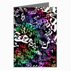 Urock Musicians Twisted Rainbow Notes  Greeting Card by UROCKtheWorldDesign