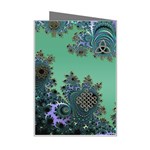 Celtic Symbolic Fractal Design in Green Mini Greeting Card Right