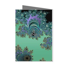 Celtic Symbolic Fractal Design In Green Mini Greeting Card (8 Pack) by UROCKtheWorldDesign