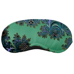 Celtic Symbolic Fractal Design In Green Sleeping Mask by UROCKtheWorldDesign