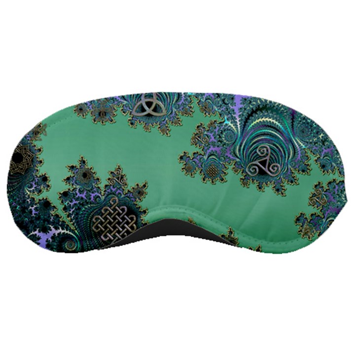 Celtic Symbolic Fractal Design in Green Sleeping Mask