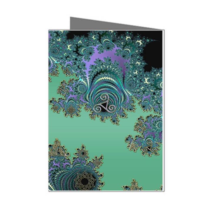 Celtic Symbolic Fractal Mini Greeting Card (8 Pack)