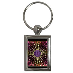 Hot Lavender Celtic Fractal Framed Mandala Key Chain (rectangle) by UROCKtheWorldDesign