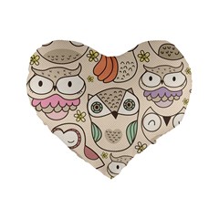 Owl Pattern 16  Premium Heart Shape Cushion  by Contest1771913