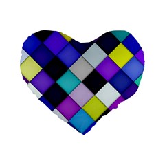 Quilted With Halftone 16  Premium Heart Shape Cushion  by houseofjennifercontests