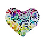 Pixelated 16  Premium Heart Shape Cushion  Front