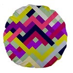 Pink & Yellow No. 1 18  Premium Round Cushion  Front