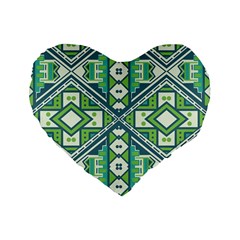 Green Pattern 16  Premium Heart Shape Cushion  by LoveModa