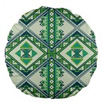 Green Pattern 2 18  Premium Round Cushion  Front