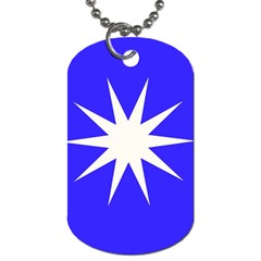 Deep Blue And White Star Dog Tag (two-sided)  by Colorfulart23