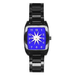 Deep Blue And White Star Stainless Steel Barrel Watch by Colorfulart23